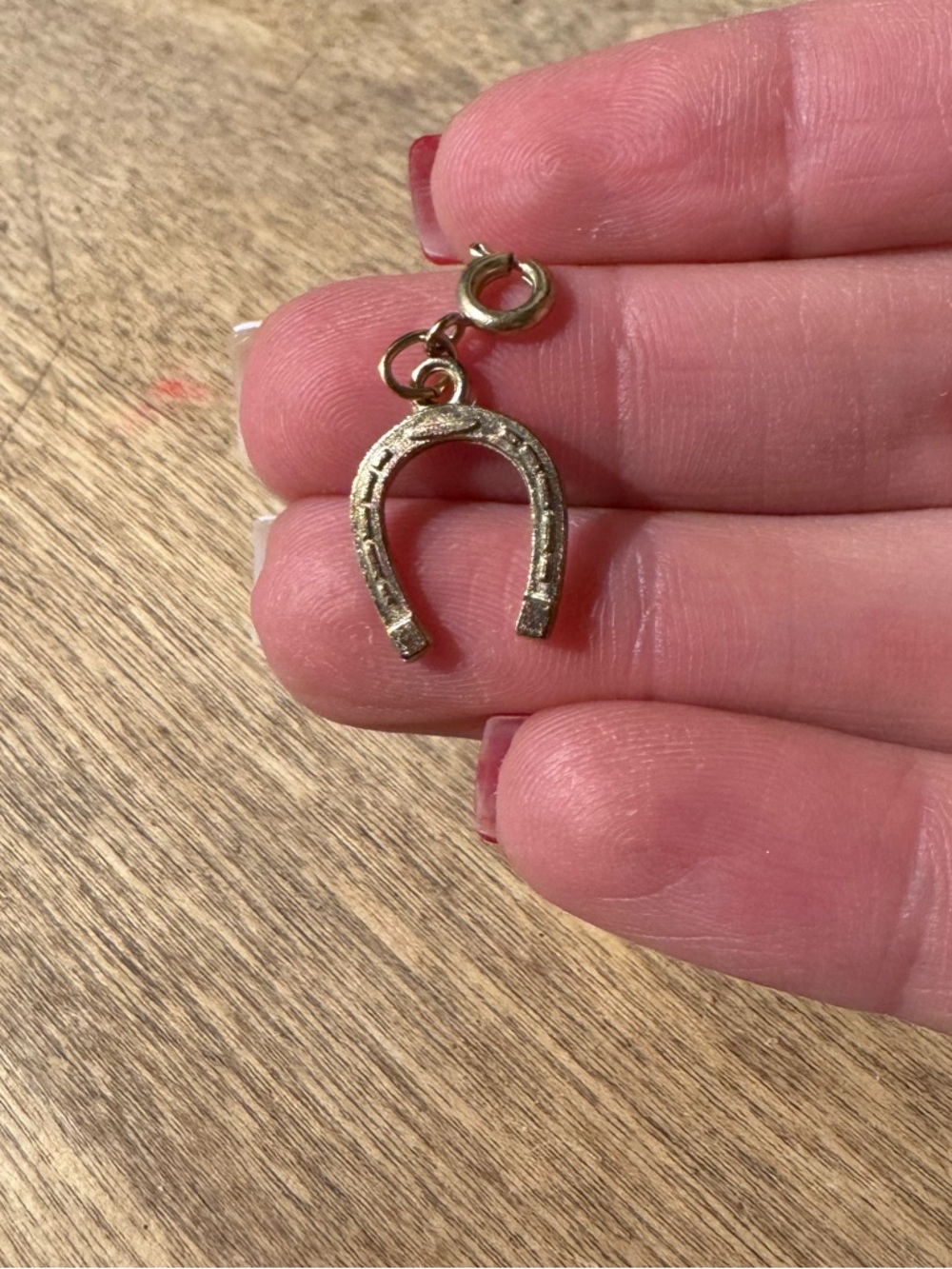 Horseshoe Charm Pendant in Metallic Gold - Picture 5 of 5